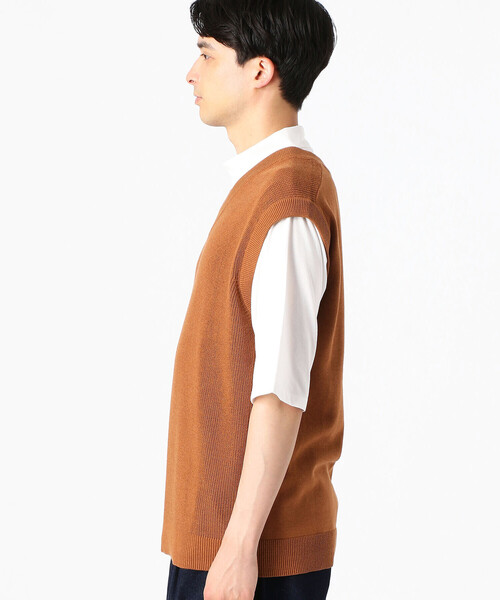 COMME CA ISM（コムサイズム）の「ニットベスト（ニット/セーター・メンズ・ベージュ/ネイビー/オレンジ/グリーン・MEDIUM/LARGE）」の14枚目の写真