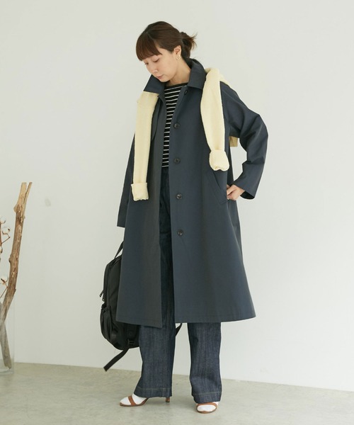 Doux archives(ドゥアルシーヴ)の「ステンカラーコート(ステンカラーコート・レディース・ネイビー/ベージュ・FREE)」の5枚目の写真