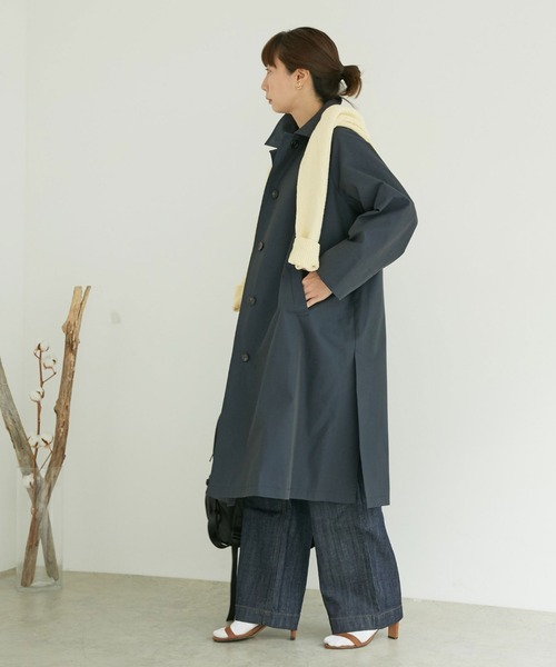 Doux archives(ドゥアルシーヴ)の「ステンカラーコート(ステンカラーコート・レディース・ネイビー/ベージュ・FREE)」の6枚目の写真