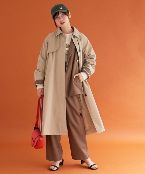 Doux archives(ドゥアルシーヴ)の「ステンカラーコート(ステンカラーコート・レディース・ネイビー/ベージュ・FREE)」の8枚目の写真