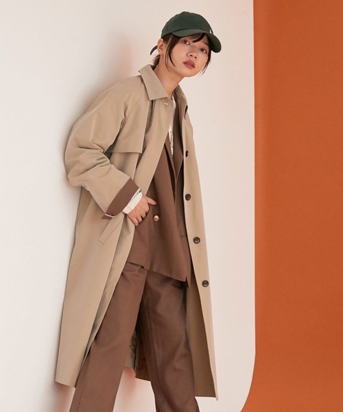 Doux archives(ドゥアルシーヴ)の「ステンカラーコート(ステンカラーコート・レディース・ネイビー/ベージュ・FREE)」の9枚目の写真