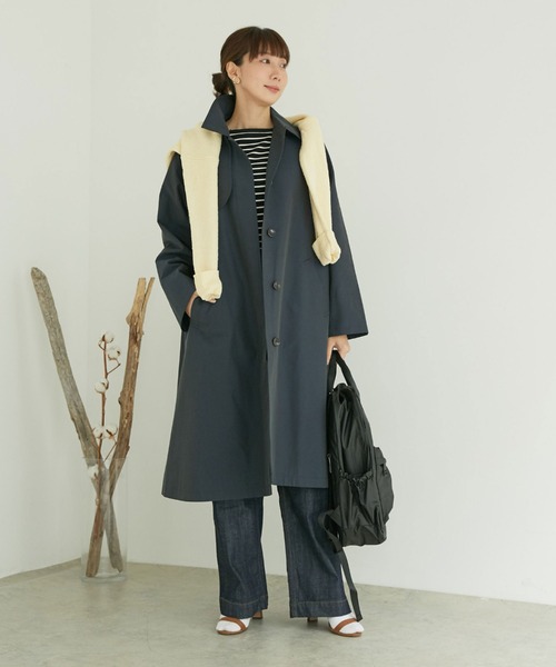 Doux archives(ドゥアルシーヴ)の「ステンカラーコート(ステンカラーコート・レディース・ネイビー/ベージュ・FREE)」の10枚目の写真
