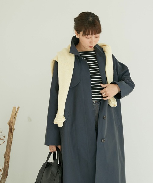 Doux archives(ドゥアルシーヴ)の「ステンカラーコート(ステンカラーコート・レディース・ネイビー/ベージュ・FREE)」の12枚目の写真
