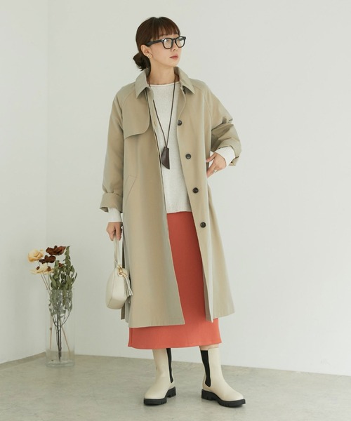 Doux archives(ドゥアルシーヴ)の「ステンカラーコート(ステンカラーコート・レディース・ネイビー/ベージュ・FREE)」の14枚目の写真