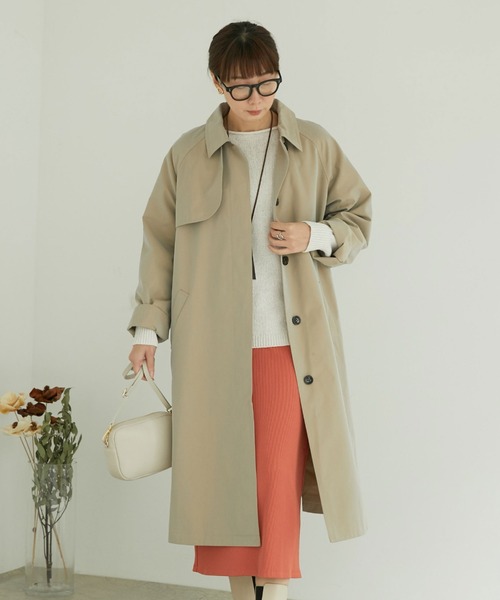 Doux archives(ドゥアルシーヴ)の「ステンカラーコート(ステンカラーコート・レディース・ネイビー/ベージュ・FREE)」の13枚目の写真