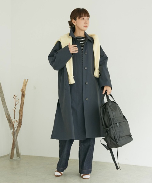 Doux archives(ドゥアルシーヴ)の「ステンカラーコート(ステンカラーコート・レディース・ネイビー/ベージュ・FREE)」の19枚目の写真