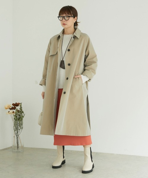 Doux archives(ドゥアルシーヴ)の「ステンカラーコート(ステンカラーコート・レディース・ネイビー/ベージュ・FREE)」の16枚目の写真