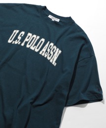 【U.S. POLO ASSN.】USPOLO カレッジロゴ刺繍&袖ワンポイントロゴ Tシャツ