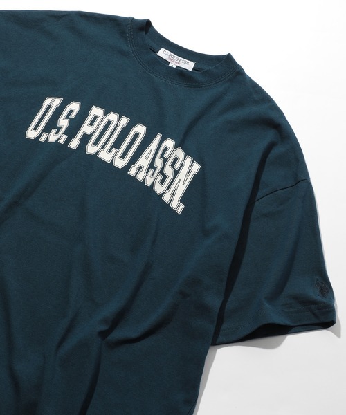 U.S. POLO ASSN.（ユーエスポロアッスン）の「【U.S. POLO ASSN.】USPOLO カレッジロゴ刺繍&袖ワンポイントロゴ Tシャツ（Tシャツ/カットソー・メンズ・ホワイト系/ホワイト系2/ブラック系/ブラック系2/グリーン系/グリーン系2/ネイビー系/ネイビー系2・S/M/L）」の7枚目の写真