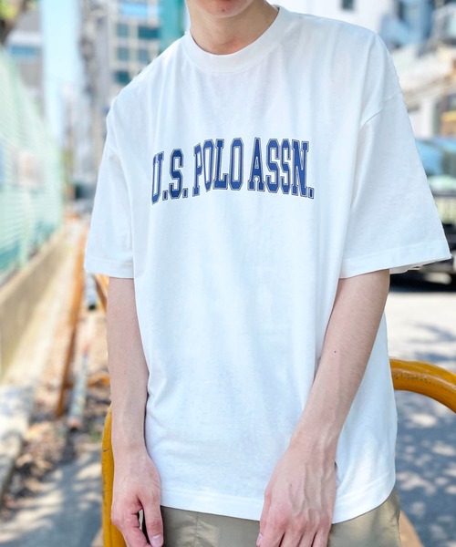 U.S. POLO ASSN.（ユーエスポロアッスン）の「【U.S. POLO ASSN.】USPOLO カレッジロゴ刺繍&袖ワンポイントロゴ Tシャツ（Tシャツ/カットソー・メンズ・ホワイト系/ホワイト系2/ブラック系/ブラック系2/グリーン系/グリーン系2/ネイビー系/ネイビー系2・S/M/L）」の19枚目の写真