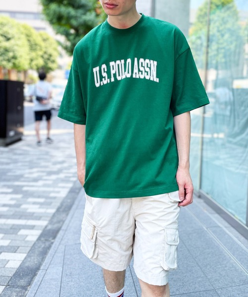 U.S. POLO ASSN.（ユーエスポロアッスン）の「【U.S. POLO ASSN.】USPOLO カレッジロゴ刺繍&袖ワンポイントロゴ Tシャツ（Tシャツ/カットソー・メンズ・ホワイト系/ホワイト系2/ブラック系/ブラック系2/グリーン系/グリーン系2/ネイビー系/ネイビー系2・S/M/L）」の22枚目の写真