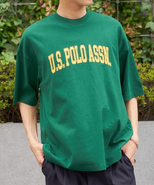 U.S. POLO ASSN.（ユーエスポロアッスン）の「【U.S. POLO ASSN.】USPOLO カレッジロゴ刺繍&袖ワンポイントロゴ Tシャツ（Tシャツ/カットソー・メンズ・ホワイト系/ホワイト系2/ブラック系/ブラック系2/グリーン系/グリーン系2/ネイビー系/ネイビー系2・S/M/L）」の11枚目の写真