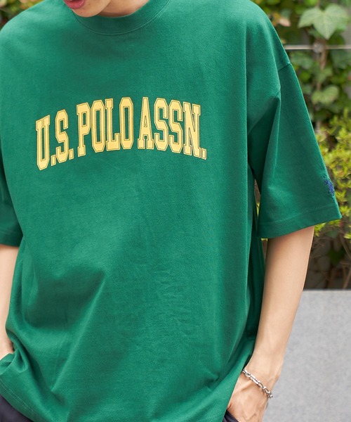 U.S. POLO ASSN.（ユーエスポロアッスン）の「【U.S. POLO ASSN.】USPOLO カレッジロゴ刺繍&袖ワンポイントロゴ Tシャツ（Tシャツ/カットソー・メンズ・ホワイト系/ホワイト系2/ブラック系/ブラック系2/グリーン系/グリーン系2/ネイビー系/ネイビー系2・S/M/L）」の12枚目の写真
