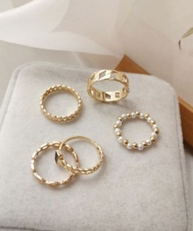 【accessory】(5点セット)ニュアンスリングセット