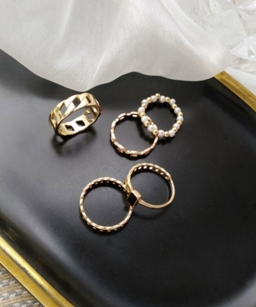 nemne store(ネンネストア)の「【accessory】(5点セット)ニュアンスリングセット(リング・レディース・シルバー/ゴールド・フリー)」の7枚目の写真