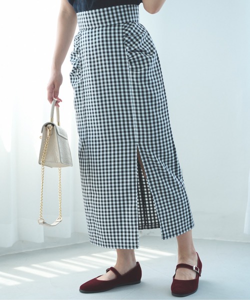 FREE'S MART（フリーズマート）の「【Sシリーズ対応】◆ギャザーディティールフロントスリットナロースカート（スカート・レディース・ホワイト系その他/ブラック/ブラウン系その他・X-SMALL/SMALL/MEDIUM）」の20枚目の写真