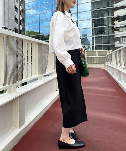 FREE'S MART（フリーズマート）の「【Sシリーズ対応】◆ギャザーディティールフロントスリットナロースカート（スカート・レディース・ホワイト系その他/ブラック/ブラウン系その他・X-SMALL/SMALL/MEDIUM）」の9枚目の写真