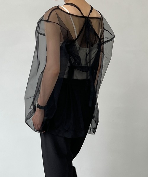 MAISON CHUCLLA(メゾンチュクラ)の「チュール シアーキャミソール chwj22a02(キャミソール・レディース・ブラック・FREE)」の16枚目の写真