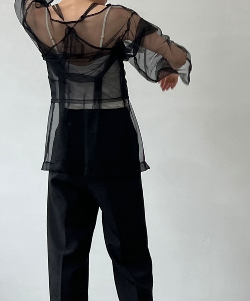 MAISON CHUCLLA(メゾンチュクラ)の「チュール シアーキャミソール chwj22a02(キャミソール・レディース・ブラック・FREE)」の13枚目の写真