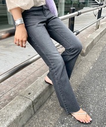 SHENERY | カットオフフレアデニムパンツ(Black)(デニムパンツ)