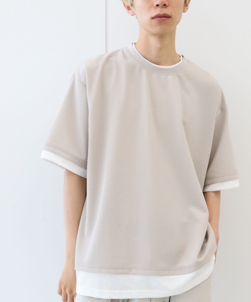 CRAFT STANDARD BOUTIQUE(クラフトスタンダードブティック)の「JQカットレイヤーTEE *(Tシャツ/カットソー・メンズ・チャコールグレー/グレー/カーキ/モカ・LL/M/L)」の1枚目の写真