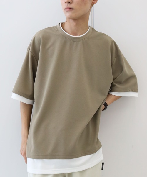 CRAFT STANDARD BOUTIQUE(クラフトスタンダードブティック)の「JQカットレイヤーTEE *(Tシャツ/カットソー・メンズ・チャコールグレー/グレー/カーキ/モカ・LL/M/L)」の3枚目の写真