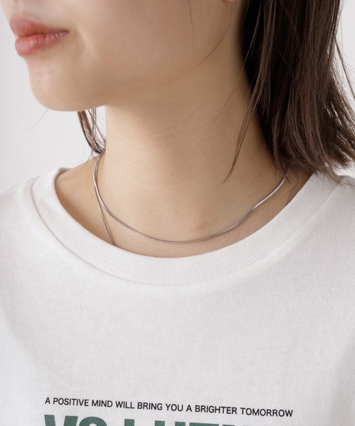 Kastane（カスタネ）の「WAVYロゴTee（Tシャツ/カットソー・レディース・チャコールグレー/オフホワイト/オレンジ/ブルー・FREE）」の9枚目の写真