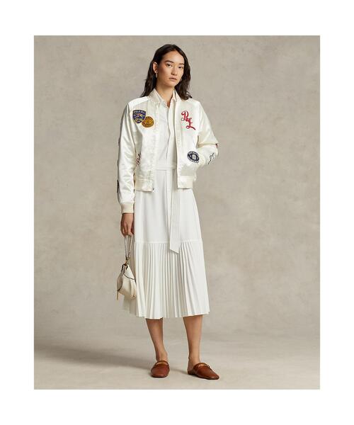 POLO RALPH LAUREN（ポロ ラルフ ローレン）の「ロゴ ミックスドパッチ サテン ボンバー ジャケット（MA-1・レディース・ナチュラル・L/XS/S/M）」の7枚目の写真