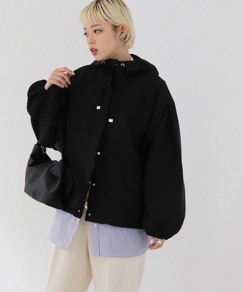 BEARDSLEY テントパーカー アイボリー×カーキ Organic Cotton Sweat / Zip up Parka スウェットパーカー