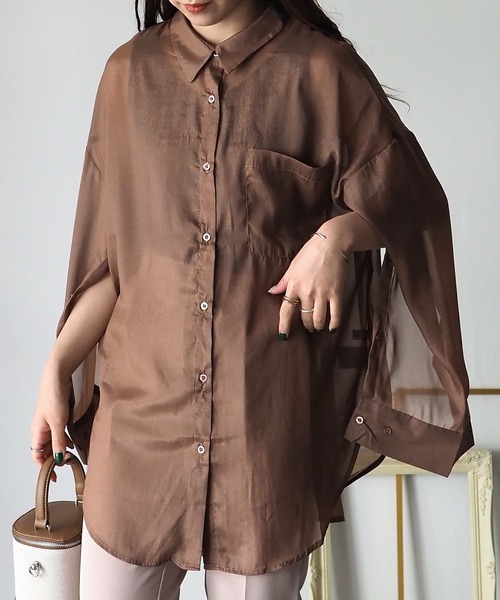 即完♡ 25ss yori ラメクローバーシアーシャツ Riberry（リベリー）の「ラメシアーシャツ（シャツ/ブラウス）」 - WEAR