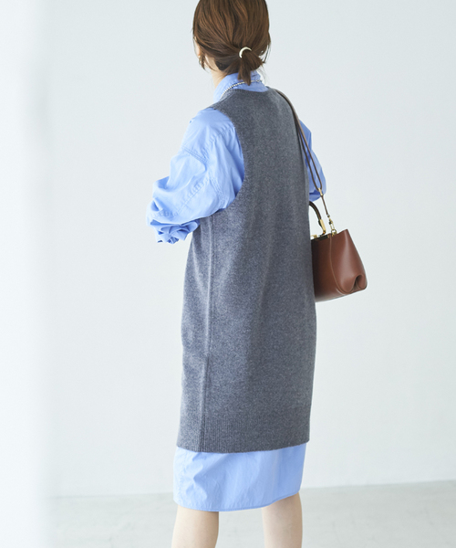 plage（プラージュ）の「long ニットベスト（ベスト・レディース・ブラウン系その他/グレー・FREE）」の8枚目の写真