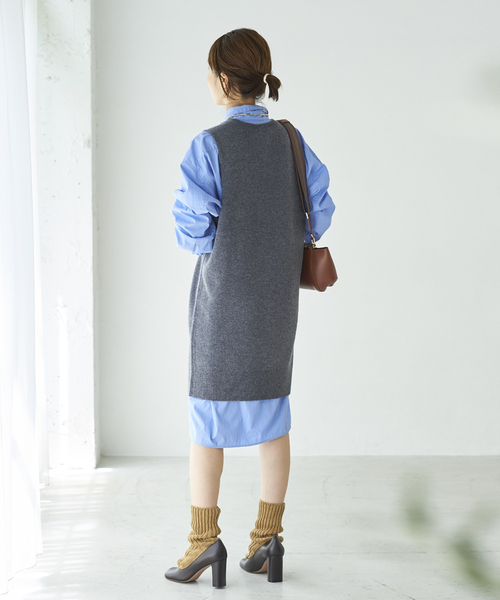 plage（プラージュ）の「long ニットベスト（ベスト・レディース・ブラウン系その他/グレー・FREE）」の10枚目の写真