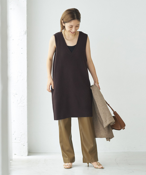 plage（プラージュ）の「long ニットベスト（ベスト・レディース・ブラウン系その他/グレー・FREE）」の11枚目の写真