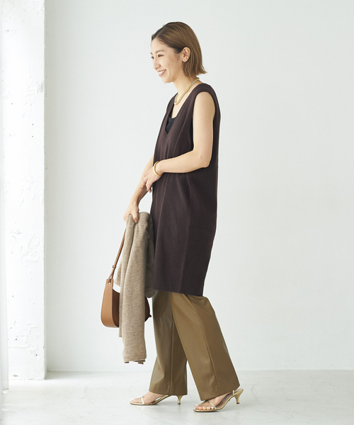 plage（プラージュ）の「long ニットベスト（ベスト・レディース・ブラウン系その他/グレー・FREE）」の12枚目の写真