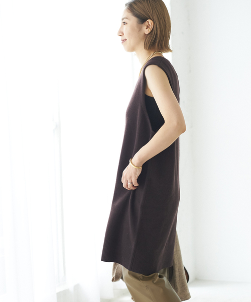plage（プラージュ）の「long ニットベスト（ベスト・レディース・ブラウン系その他/グレー・FREE）」の13枚目の写真