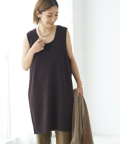 plage（プラージュ）の「long ニットベスト（ベスト・レディース・ブラウン系その他/グレー・FREE）」の14枚目の写真