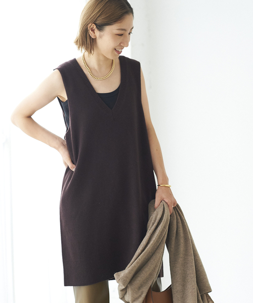 plage（プラージュ）の「long ニットベスト（ベスト・レディース・ブラウン系その他/グレー・FREE）」の16枚目の写真