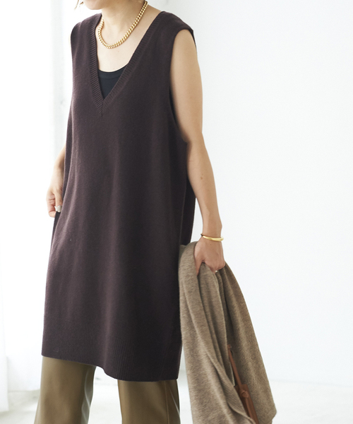 plage（プラージュ）の「long ニットベスト（ベスト・レディース・ブラウン系その他/グレー・FREE）」の17枚目の写真