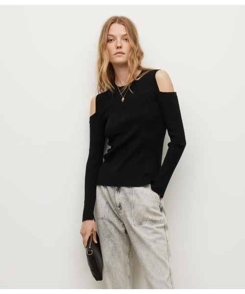 ALLSAINTS(オールセインツ)の「ELION RIB JUMPER | ELION RIB ニット・セーター(ニット/セーター・レディース・ブラック・S/M/XS)」の1枚目の写真