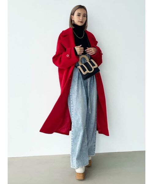 EMODA(エモダ)の「タックハイウエストルーズジーンズ(デニムパンツ・レディース・ライトブルー/ブラック・SMALL/MEDIUM)」の5枚目の写真