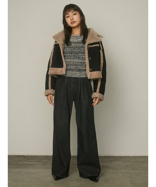 EMODA(エモダ)の「タックハイウエストルーズジーンズ(デニムパンツ・レディース・ライトブルー/ブラック・SMALL/MEDIUM)」の8枚目の写真