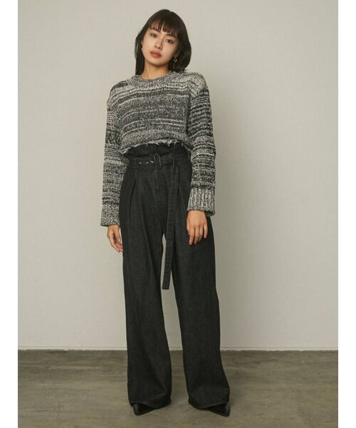 EMODA(エモダ)の「タックハイウエストルーズジーンズ(デニムパンツ・レディース・ライトブルー/ブラック・SMALL/MEDIUM)」の17枚目の写真