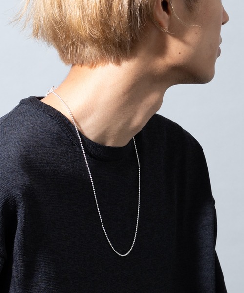NEW BROWN(ニューブラウン)の「【NEW BROWN】ball chain silver necklace ボールチェーンシルバーネックレス NB18(ネックレス・メンズ・シルバー・FREE)」の5枚目の写真