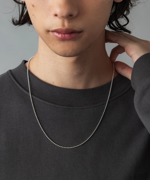 NEW BROWN(ニューブラウン)の「【NEW BROWN】ball chain silver necklace ボールチェーンシルバーネックレス NB18(ネックレス・メンズ・シルバー・FREE)」の22枚目の写真