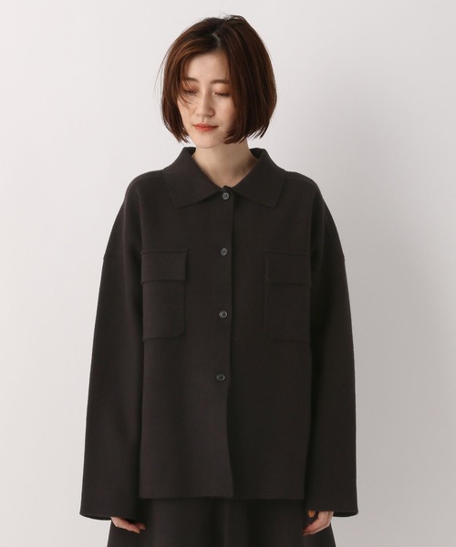 A part by(アパートバイ)の「セットアップ対応/エリツキニットシャツ 123618(シャツ/ブラウス・レディース・ブラック/ベージュ・FREE)」の6枚目の写真