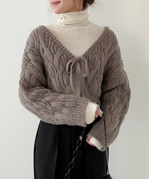 ケーブルクロップドボレロカーデ