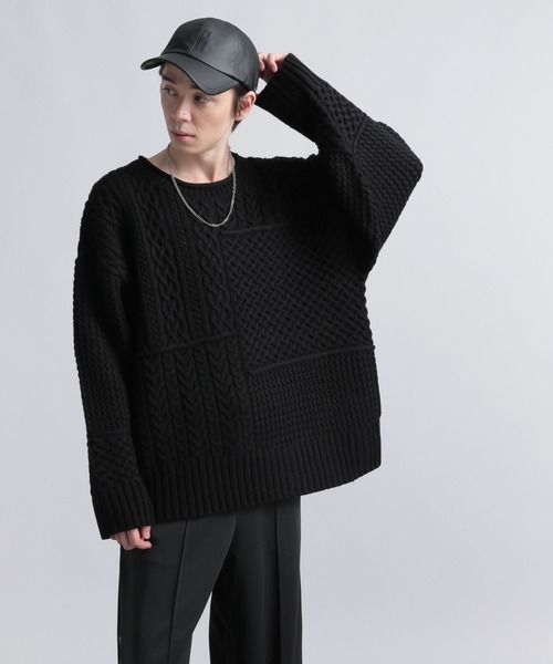 HARE（ハレ）の「クレイジーパターンニット(HARE)（ニット/セーター・メンズ・ブルー/ライトグリーン/ブラック・FREE）」の12枚目の写真
