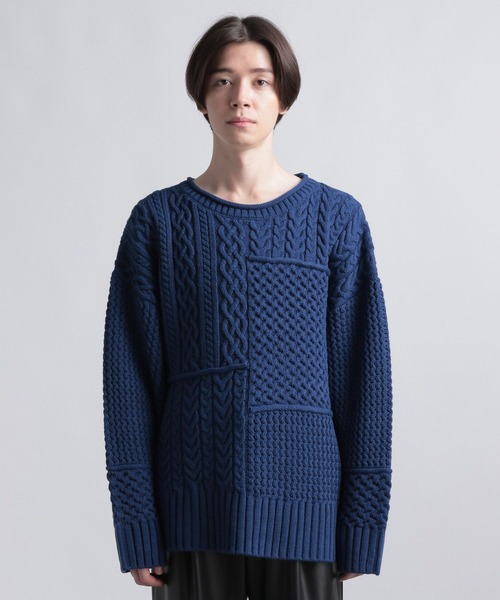 HARE（ハレ）の「クレイジーパターンニット(HARE)（ニット/セーター・メンズ・ブルー/ライトグリーン/ブラック・FREE）」の13枚目の写真