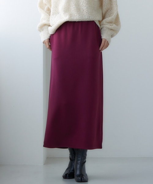 miclat（ミクラ）の「大きいサイズ　カットソロング丈ナロースカート　miclat（スカート・レディース・ブルー/ブラック/ボルドー/ピンク系/グリーン系・L/LL/3L/4L/5L）」の5枚目の写真