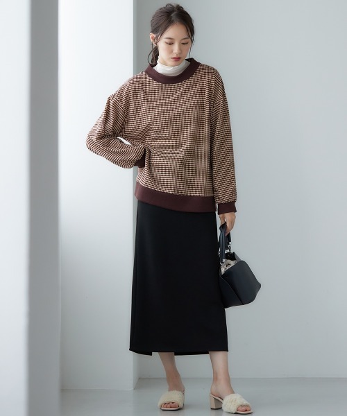 miclat（ミクラ）の「大きいサイズ　カットソロング丈ナロースカート　miclat（スカート・レディース・ブルー/ブラック/ボルドー/ピンク系/グリーン系・L/LL/3L/4L/5L）」の8枚目の写真